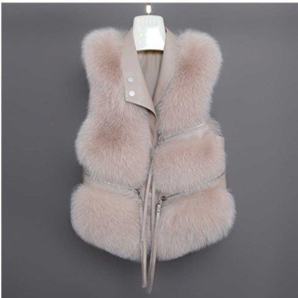 Chaleco de Cuero para Mujer Estilo Coreano Invierno