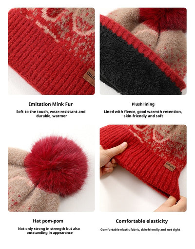 Conjunto de 3 Piezas: Gorro, Bufanda y Guantes de Felpa Jacquard Gruesa - Image 22