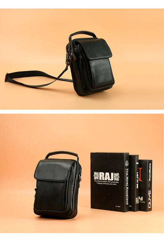 Bolsa Mensajera de Cuero Genuino Retro - Estilo Casual para Hombre - Image 11