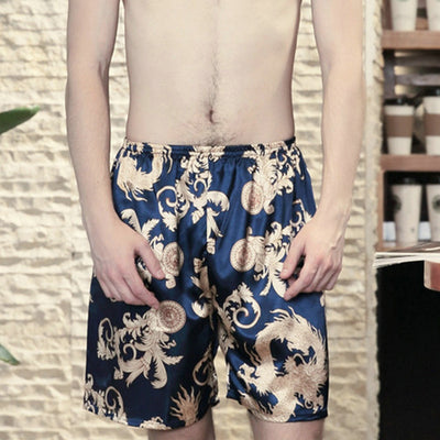 Pantalones Cortos de Seda Helada para Hombre - Pijama Ligero de Verano - Image 11