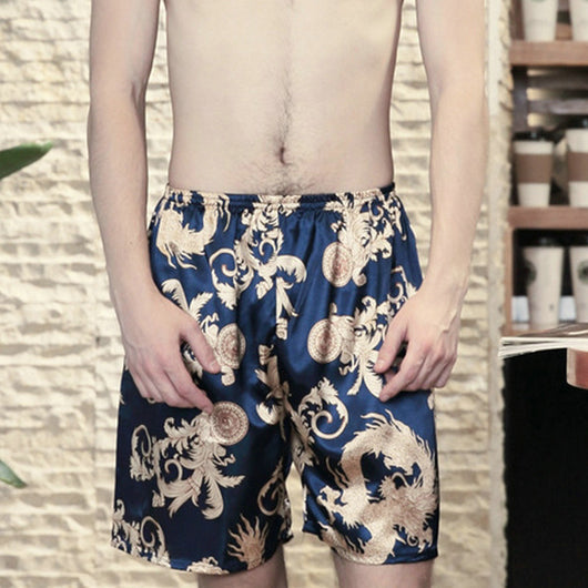 Pantalones Cortos de Seda Helada para Hombre - Pijama Ligero de Verano - Image 11