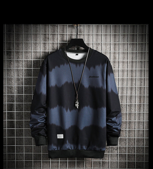 Suéter Holgado Tie-Dye Bicolor para Hombre Talla Grande - Image 21
