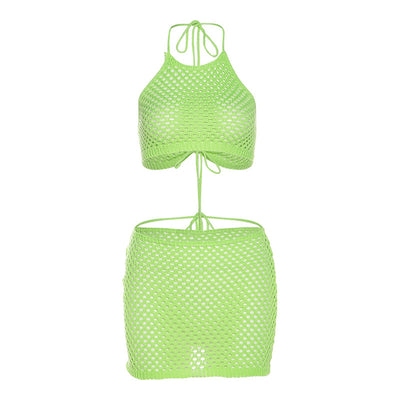 Conjunto Ajustado de Encaje Transparente con Espalda Descubierta - Image 5