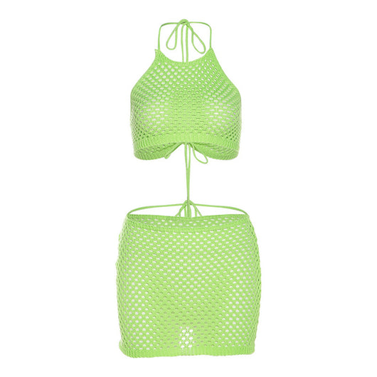 Conjunto Ajustado de Encaje Transparente con Espalda Descubierta - Image 5
