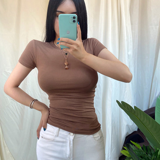 Blusa Básica Occidental de Manga Corta