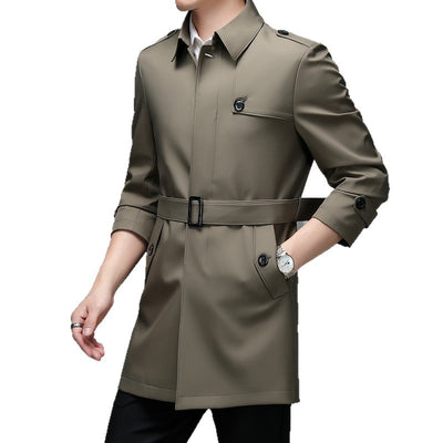 Abrigo Tipo Gabardina Casual Largo para Hombre - Image 5