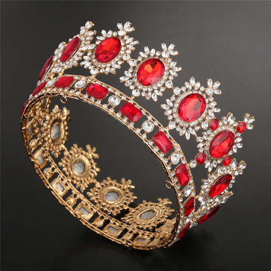 Corona Barroca Europea Nupcial - Accesorio de Tiara Princesa para Novia - Image 2
