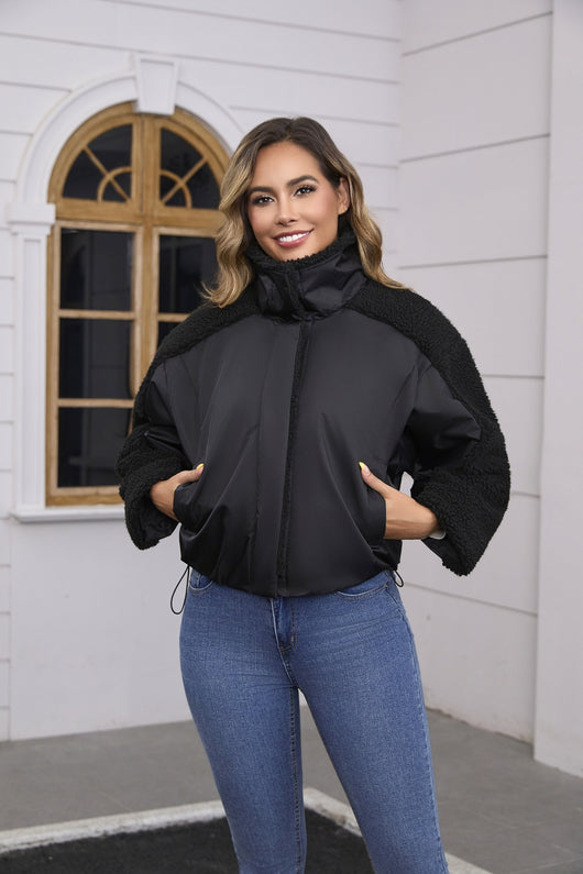 Abrigo de Lana de Cordero Oversized Retro de Manga Larga para Mujer - Image 13