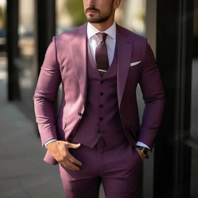 Traje Ejecutivo de Tres Piezas Elegante en Color Sólido