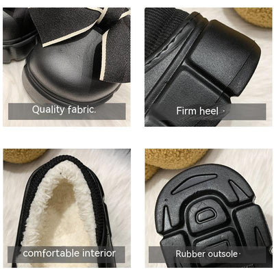 Pantuflas de Algodón con Lazo Cálidas y Impermeables para Casa - Image 12