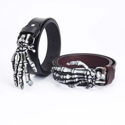Cinturón de Cuero para Hombre Calavera Cabeza Grande Motociclista - Image 10