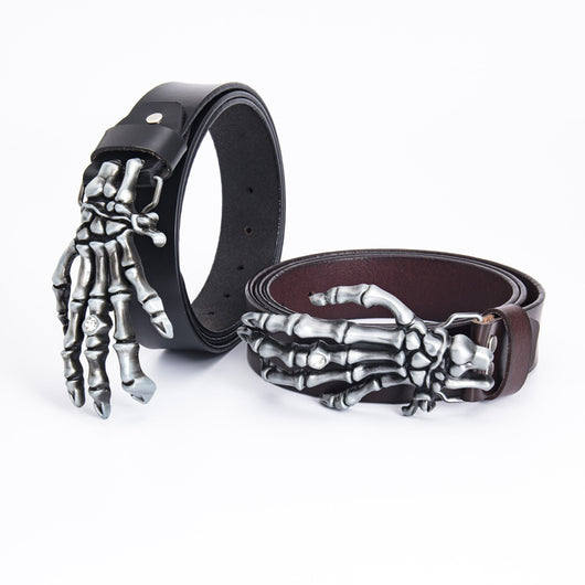 Cinturón de Cuero para Hombre Calavera Cabeza Grande Motociclista - Image 10