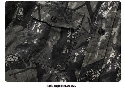 Camisa de Camuflaje Holgada de Manga Larga para Hombre - Image 12