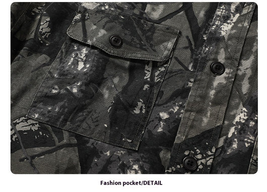 Camisa de Camuflaje Holgada de Manga Larga para Hombre - Image 12