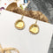 Color Stone Crystal Triangle Eight Color Stone Earrings Copper Micro Inlay Yellow