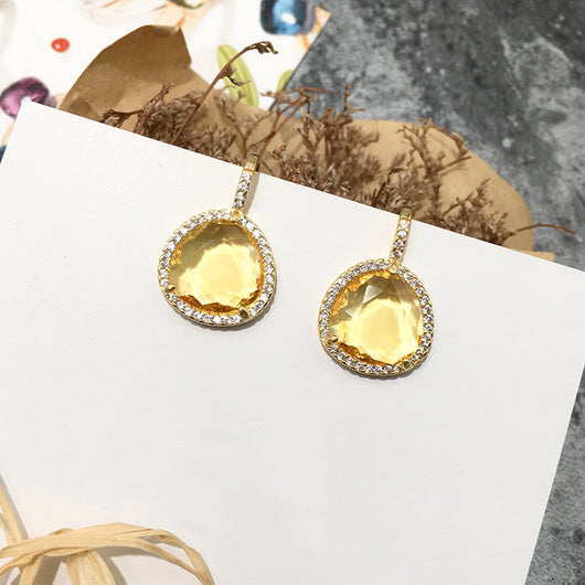Aretes Triángulo de Cristal Multicolor con Incrustación de Cobre - Image 8