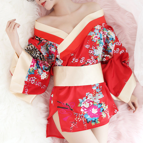 Vestido Cheongsam Floral Elegante con Hombro Descubierto