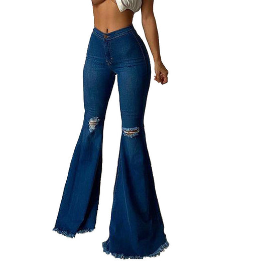 Pantalones Vaqueros Elásticos Acampanados con Detalles Rotos - Image 12