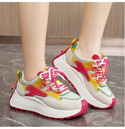 Tenis Dad Shoes Mujer Verano Otoño con Plataforma y Detalles en Contraste - Image 15