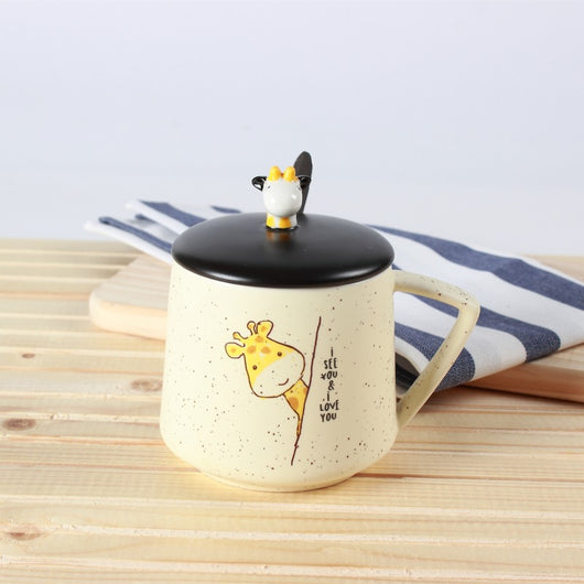 Taza de Cerámica Artesanal con Jirafa Kawaii Dibujada a Mano - Image 5