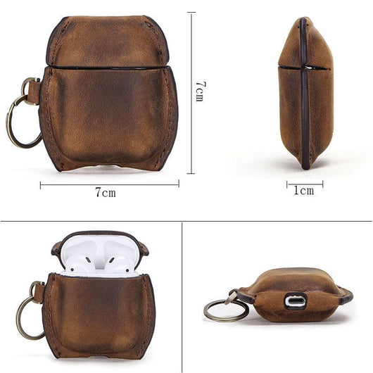 Estuche de Cuero Crazy Horse con Auriculares Bluetooth Inalámbricos - Image 4