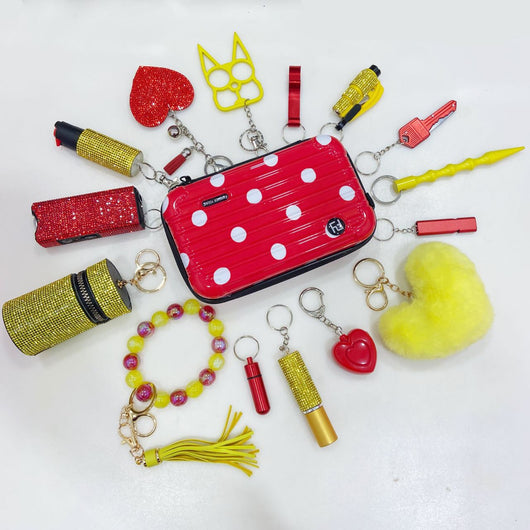Set de 16 Llaveros Amarillos y Rojos