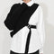 Conjunto Dos Piezas: Chaleco Diseño Irregular y Camisa Blanca