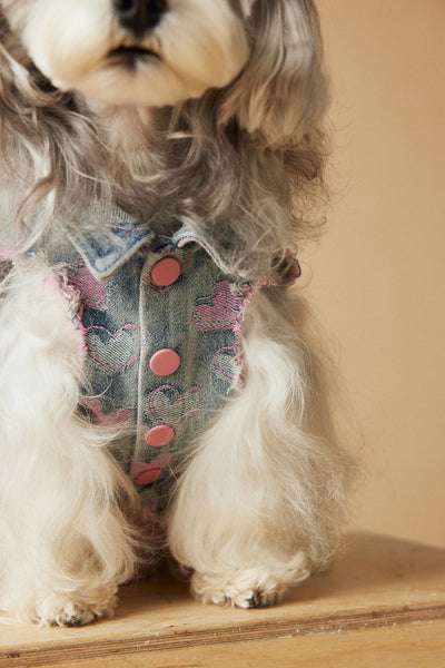 Chaleco Denim sin Mangas para Perros - Diseño Desgastado Love - Image 20