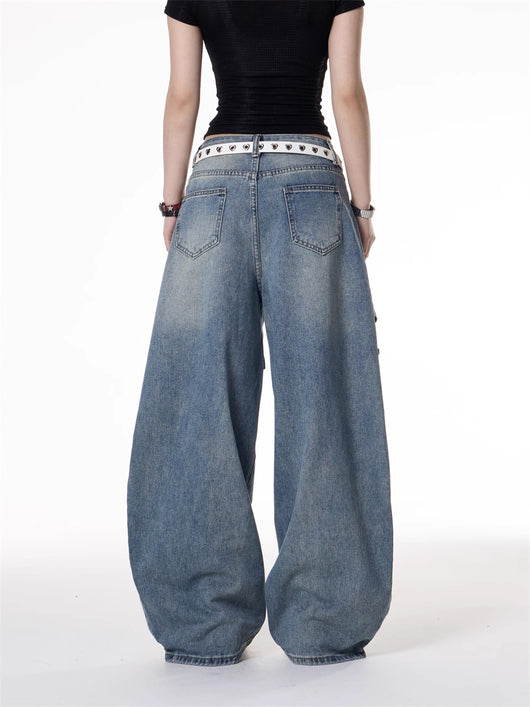Jeans Deconstructivos Estilo Hot Girl Retro Americano con Múltiples Bolsillos - Image 9