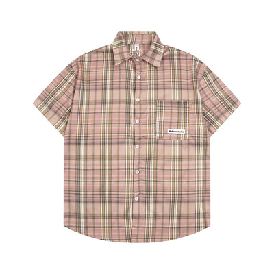 Camisa Suelta a Cuadros de Manga Corta para Hombre - Image 4