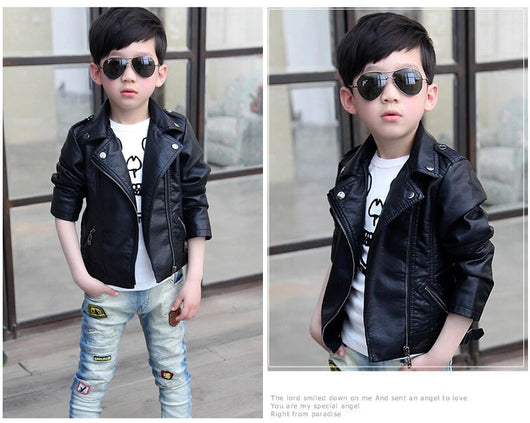 Chaqueta de Cuero PU con Solapa para Niños - Estilo Fashion - Image 6