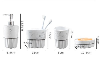 Juego de Baño Mármol Cerámica Estilo Minimalista - Image 8