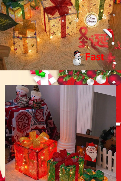 Set de 3 Cajas de Regalo Navideñas con Luces LED Decorativas - Image 25