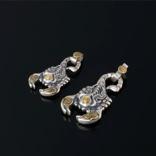 Colgante de Plata 925 Escorpión Retro Thai - Ornamento Artesanal Vintage