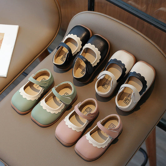 Zapatos de Princesa para Niñas con Suela Flexible y Cuero Suave