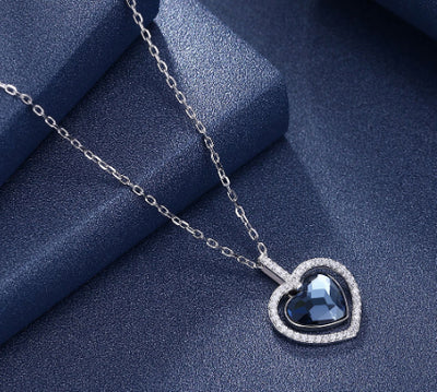 Collar de Cristal para Mujer con Corazón de Diamante en Plata Esterlina S925 - Image 6
