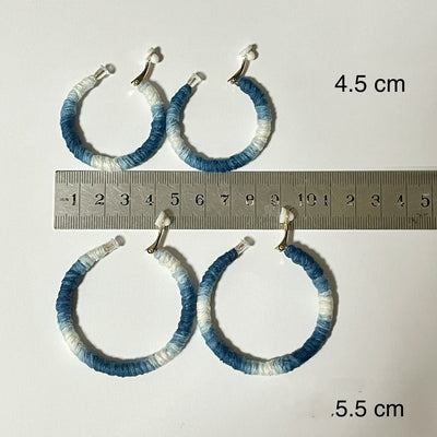 Aretes Circulares de Hilo Teñido con Índigo y Tintes Naturales - Image 9