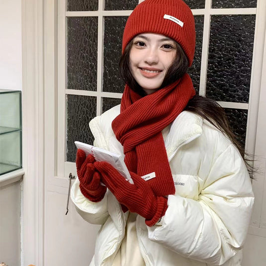 Conjunto Térmico Infantil 3 Piezas: Bufanda, Gorro y Abrigo de Lana Gruesa