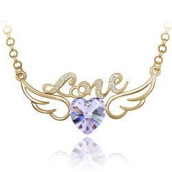 Collar Corazón de Cristal con Alas de Ángel - Símbolo de Amor - Image 5