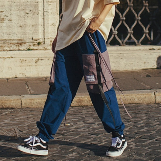 Pantalones Cargo Harem con Bolsillos Laterales para Hombre