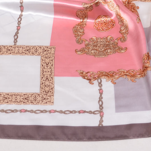 Pañuelo de Seda Simulada con Detalles de Contraste para Mujer - Image 8