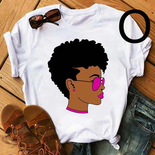 Camiseta Estampada Mujer African Black Girl - Manga Corta - Image 14