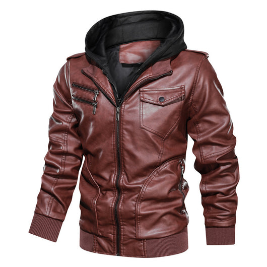 Chaqueta de Cuero PU Lavable para Hombre con Forro Removible - Image 7