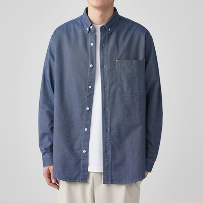 Camisa Oxford Manga Larga Color Sólido