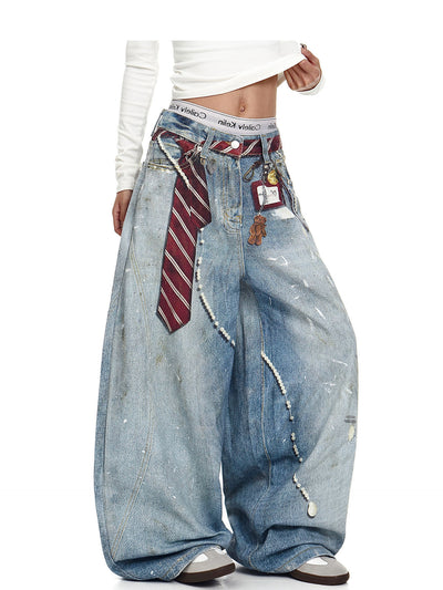 Jeans Bootcut Retro Tie-Dye Holgados para Hombre - Image 13