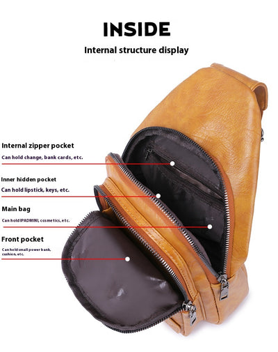 Bolso de Cuero PU Texturizado con Compartimento en el Pecho - Image 38
