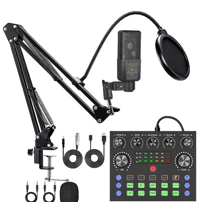 Kit Profesional de Micrófono Condensador con Tarjeta de Sonido - Image 2