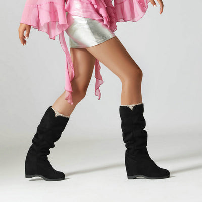 Botas Plataforma de Ante para Mujer - Estilo Alto y Versátil - Image 11