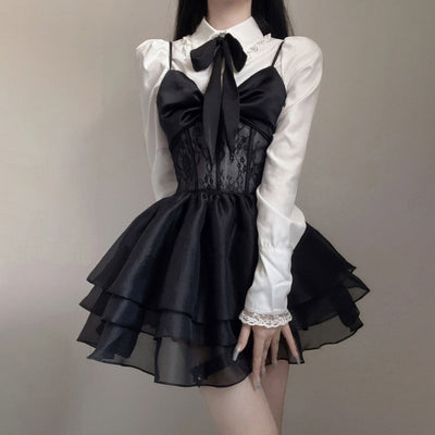 Vestido Camisero de Encaje con Cuello Halter para Mujer - Image 9