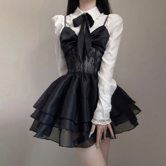 Vestido Camisero de Encaje con Cuello Halter para Mujer - Image 9